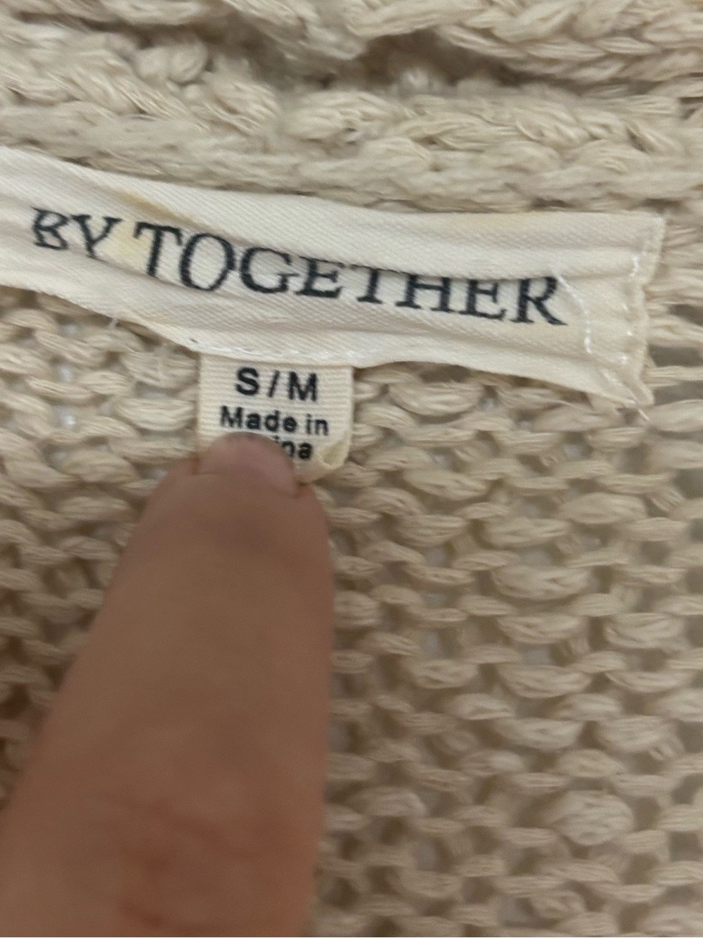BY Together by Anthropologie 100% Cotton Cable Knit Fringe Vest | Size S/M | Boh - Picture 6 of 9